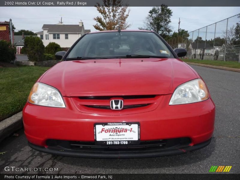 Rally Red / Beige 2002 Honda Civic LX Coupe