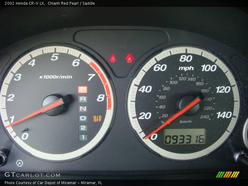 Chianti Red Pearl / Saddle 2002 Honda CR-V LX