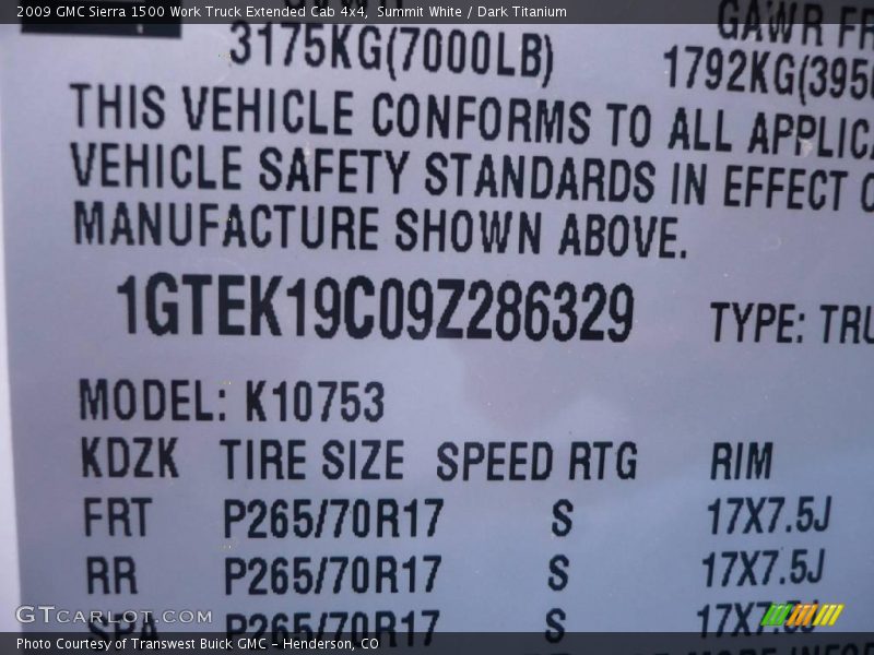 Summit White / Dark Titanium 2009 GMC Sierra 1500 Work Truck Extended Cab 4x4