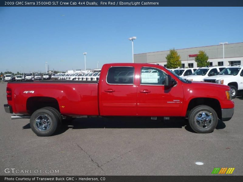 Fire Red / Ebony/Light Cashmere 2009 GMC Sierra 3500HD SLT Crew Cab 4x4 Dually