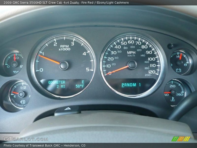 Fire Red / Ebony/Light Cashmere 2009 GMC Sierra 3500HD SLT Crew Cab 4x4 Dually