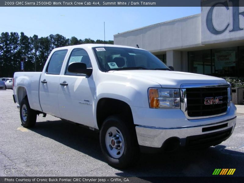 Summit White / Dark Titanium 2009 GMC Sierra 2500HD Work Truck Crew Cab 4x4