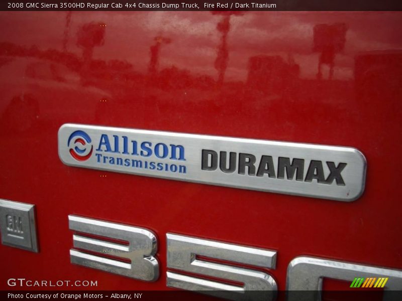 Fire Red / Dark Titanium 2008 GMC Sierra 3500HD Regular Cab 4x4 Chassis Dump Truck
