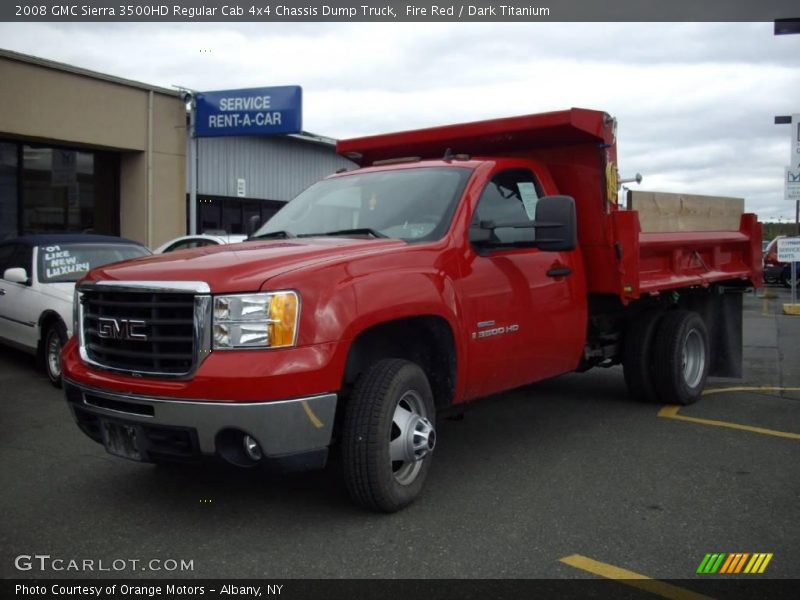 Fire Red / Dark Titanium 2008 GMC Sierra 3500HD Regular Cab 4x4 Chassis Dump Truck