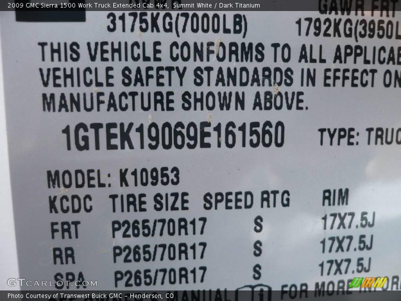 Summit White / Dark Titanium 2009 GMC Sierra 1500 Work Truck Extended Cab 4x4
