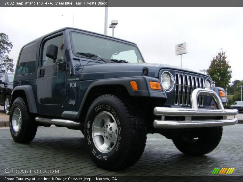 Steel Blue Pearl / Agate Black 2002 Jeep Wrangler X 4x4