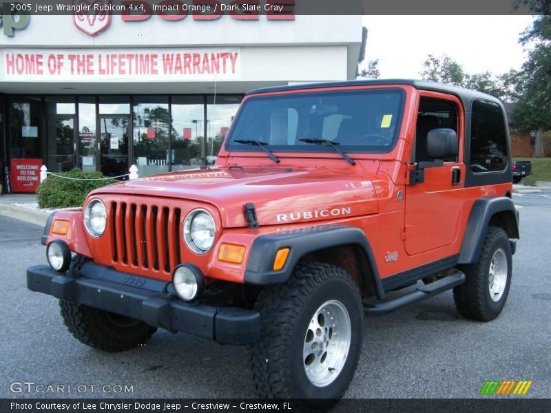 Impact Orange / Dark Slate Gray 2005 Jeep Wrangler Rubicon 4x4