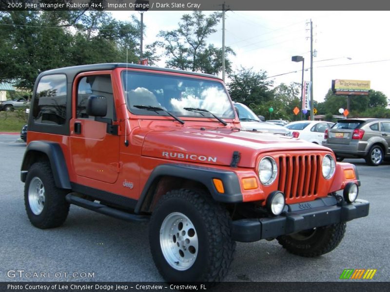 Impact Orange / Dark Slate Gray 2005 Jeep Wrangler Rubicon 4x4