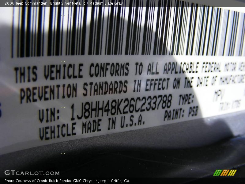 Bright Silver Metallic / Medium Slate Gray 2006 Jeep Commander
