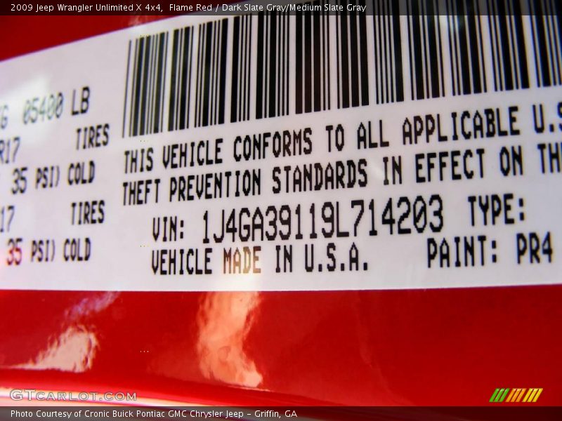 Flame Red / Dark Slate Gray/Medium Slate Gray 2009 Jeep Wrangler Unlimited X 4x4