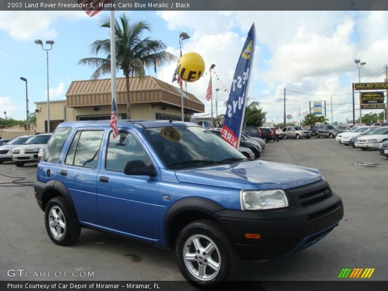 Monte Carlo Blue Metallic / Black 2003 Land Rover Freelander S