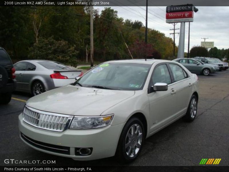 Light Sage Metallic / Light Stone 2008 Lincoln MKZ AWD Sedan