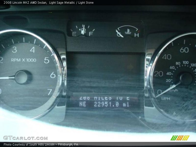 Light Sage Metallic / Light Stone 2008 Lincoln MKZ AWD Sedan
