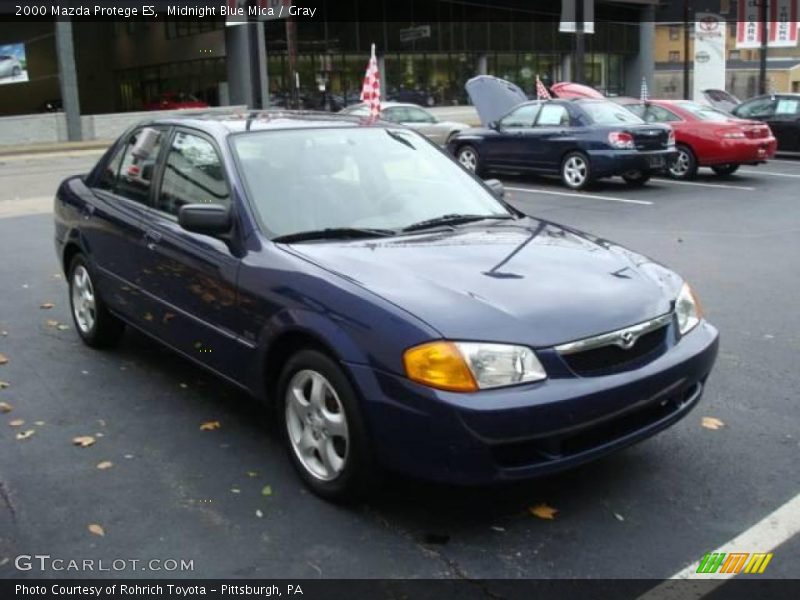 Midnight Blue Mica / Gray 2000 Mazda Protege ES