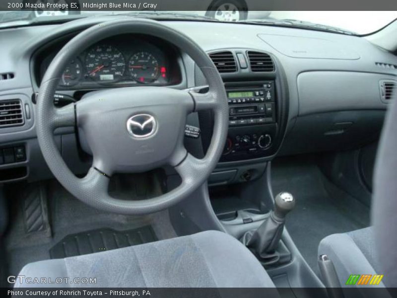 Midnight Blue Mica / Gray 2000 Mazda Protege ES