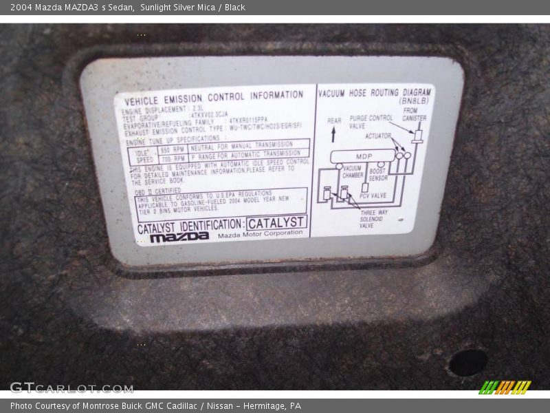 Sunlight Silver Mica / Black 2004 Mazda MAZDA3 s Sedan