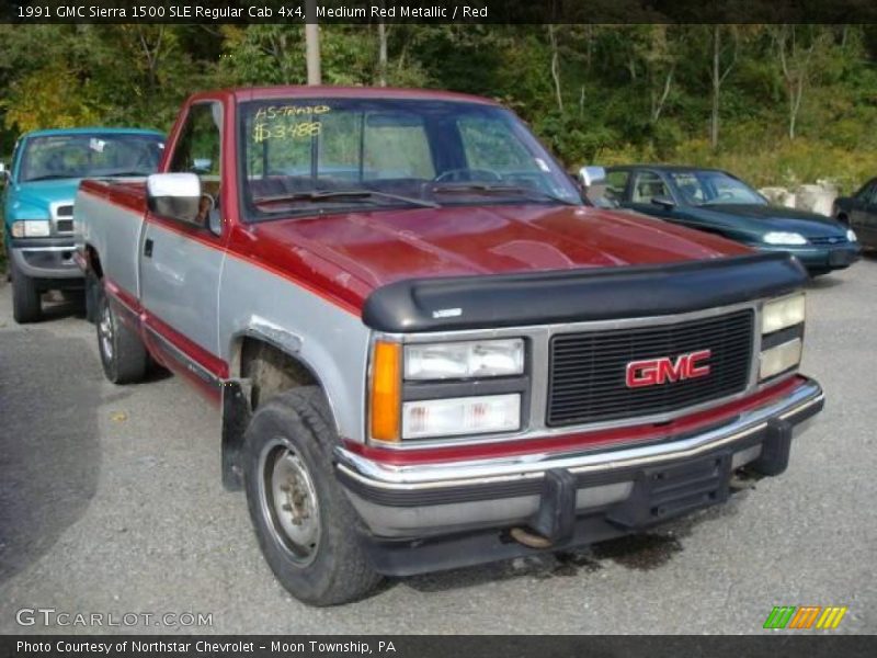 Medium Red Metallic / Red 1991 GMC Sierra 1500 SLE Regular Cab 4x4
