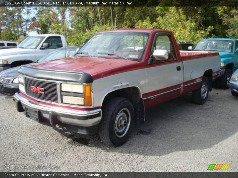 Medium Red Metallic / Red 1991 GMC Sierra 1500 SLE Regular Cab 4x4