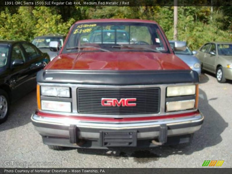 Medium Red Metallic / Red 1991 GMC Sierra 1500 SLE Regular Cab 4x4