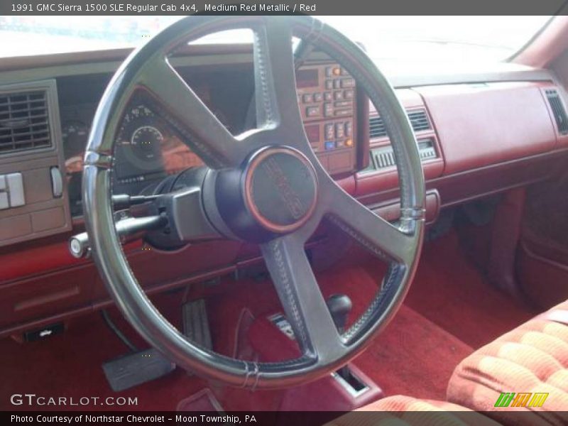 Medium Red Metallic / Red 1991 GMC Sierra 1500 SLE Regular Cab 4x4