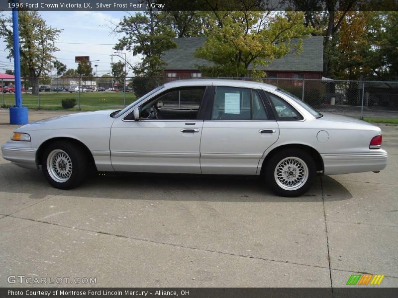 Silver Frost Pearl / Gray 1996 Ford Crown Victoria LX