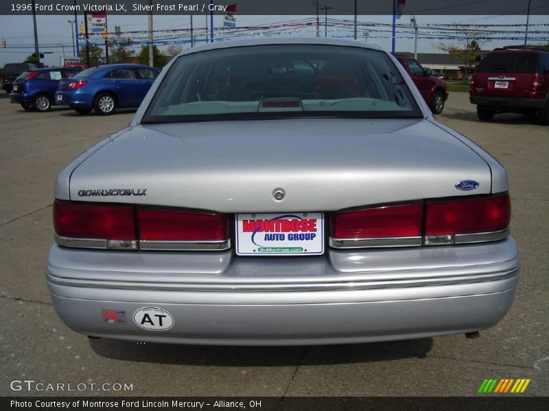 Silver Frost Pearl / Gray 1996 Ford Crown Victoria LX