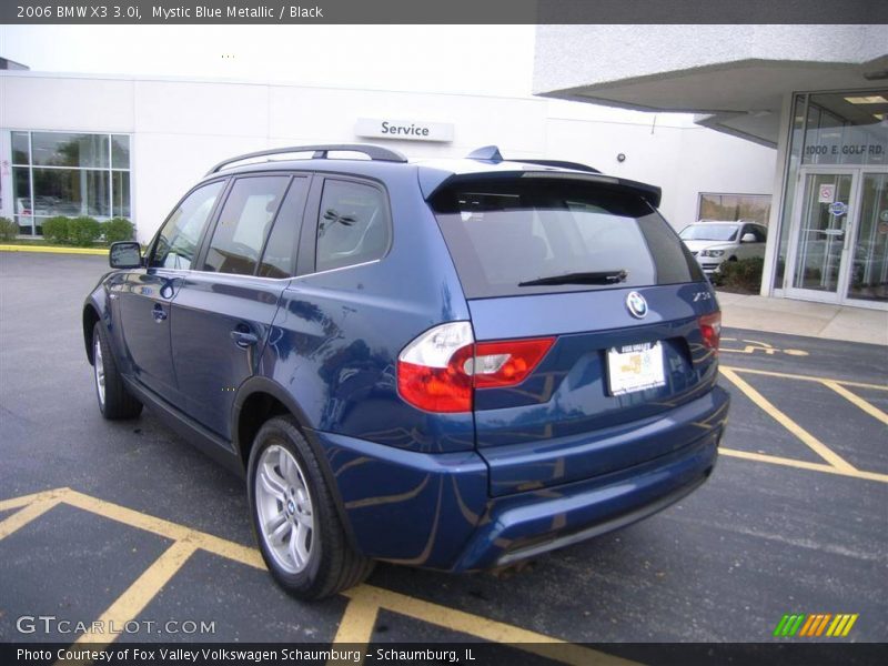 Mystic Blue Metallic / Black 2006 BMW X3 3.0i