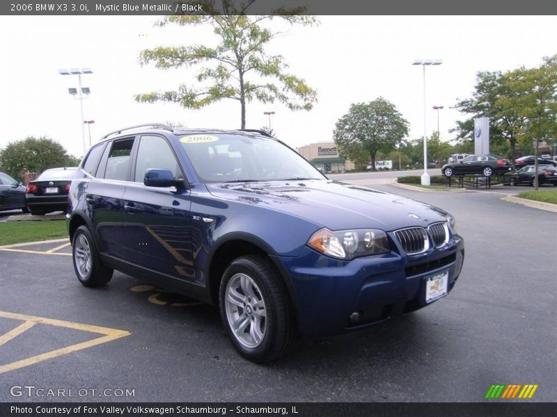 Mystic Blue Metallic / Black 2006 BMW X3 3.0i