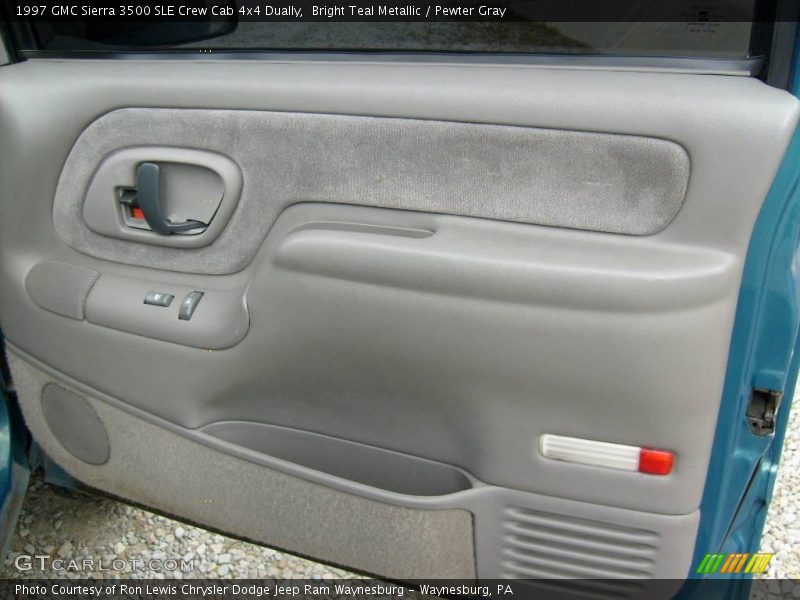 Bright Teal Metallic / Pewter Gray 1997 GMC Sierra 3500 SLE Crew Cab 4x4 Dually
