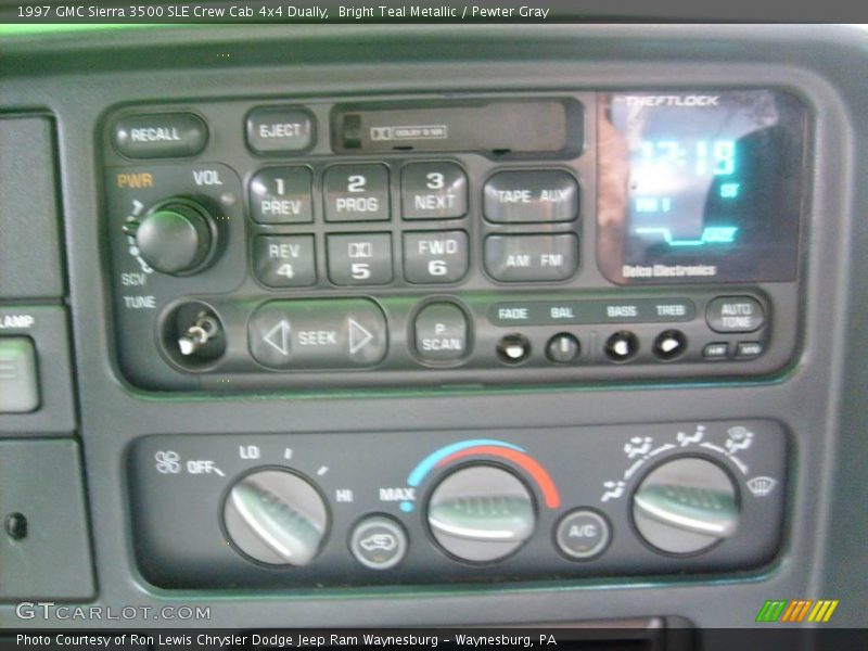 Bright Teal Metallic / Pewter Gray 1997 GMC Sierra 3500 SLE Crew Cab 4x4 Dually