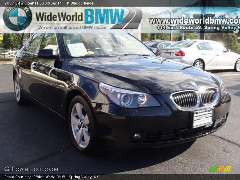 Jet Black / Beige 2007 BMW 5 Series 530xi Sedan