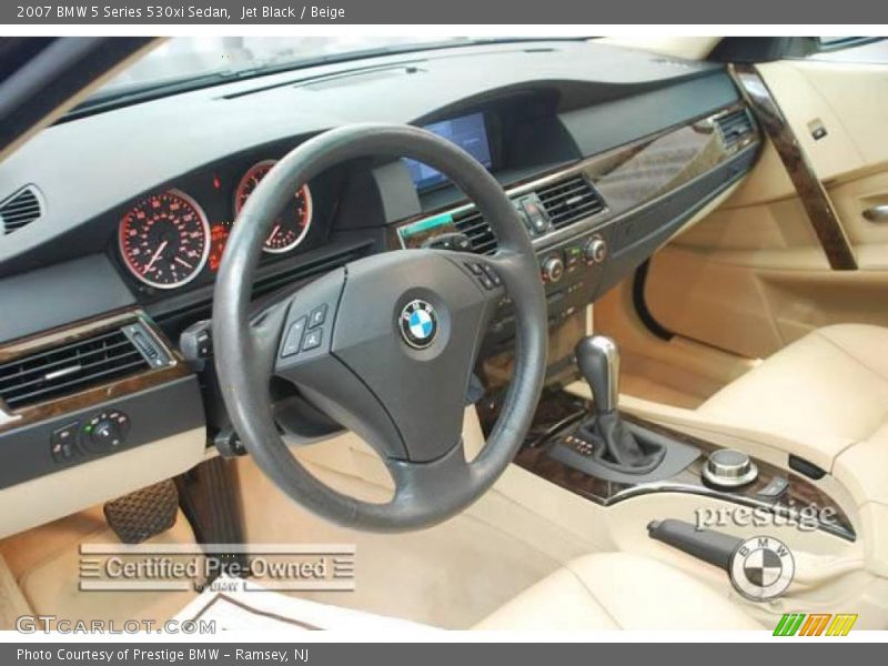 Jet Black / Beige 2007 BMW 5 Series 530xi Sedan