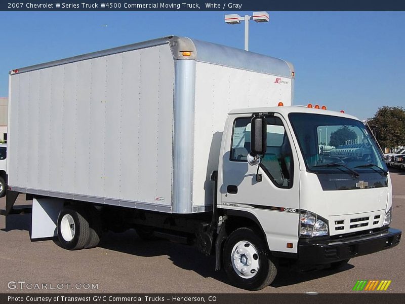 White / Gray 2007 Chevrolet W Series Truck W4500 Commercial Moving Truck