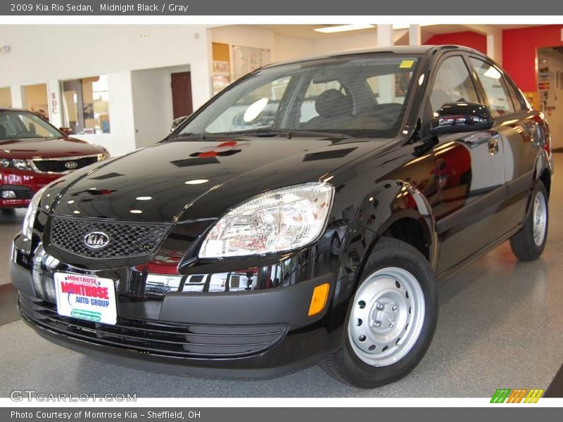 Midnight Black / Gray 2009 Kia Rio Sedan
