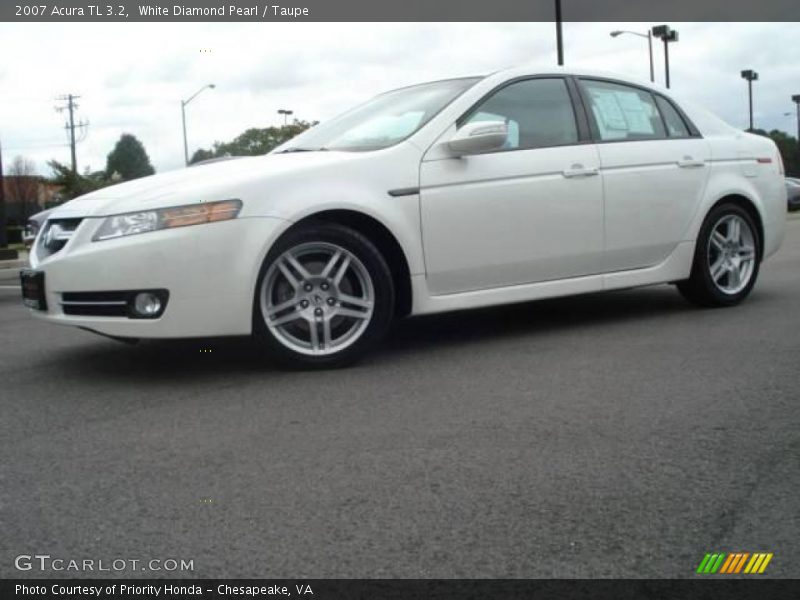 White Diamond Pearl / Taupe 2007 Acura TL 3.2