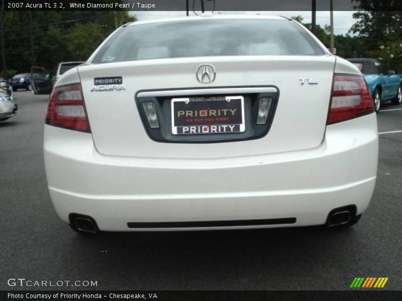 White Diamond Pearl / Taupe 2007 Acura TL 3.2
