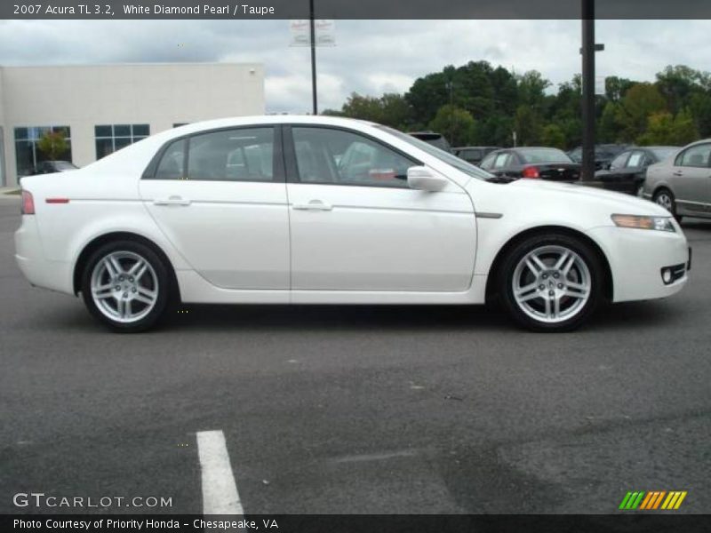White Diamond Pearl / Taupe 2007 Acura TL 3.2