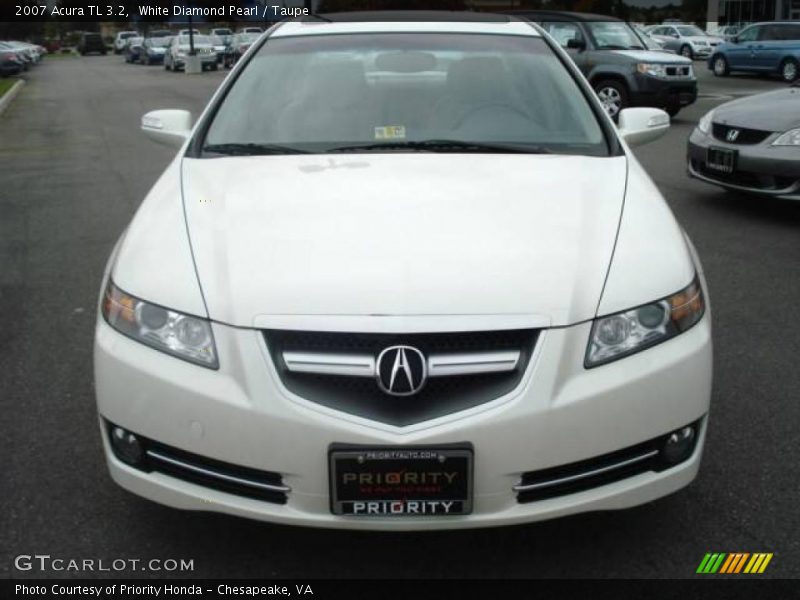 White Diamond Pearl / Taupe 2007 Acura TL 3.2