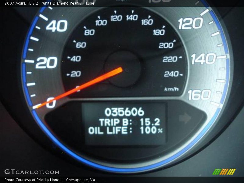 White Diamond Pearl / Taupe 2007 Acura TL 3.2