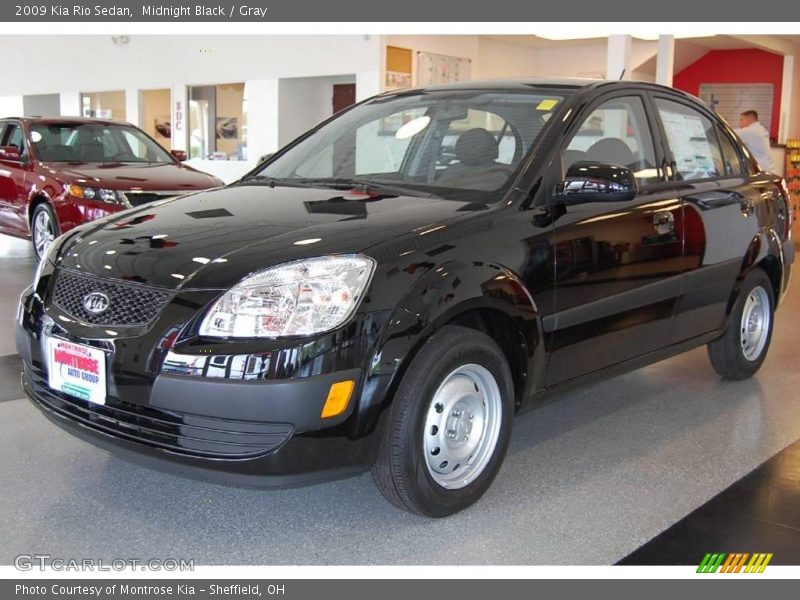 Midnight Black / Gray 2009 Kia Rio Sedan