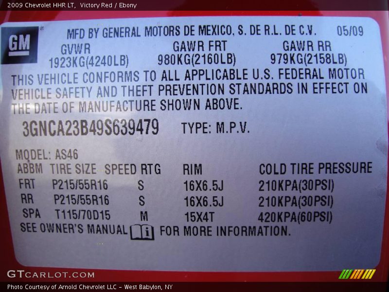 Victory Red / Ebony 2009 Chevrolet HHR LT
