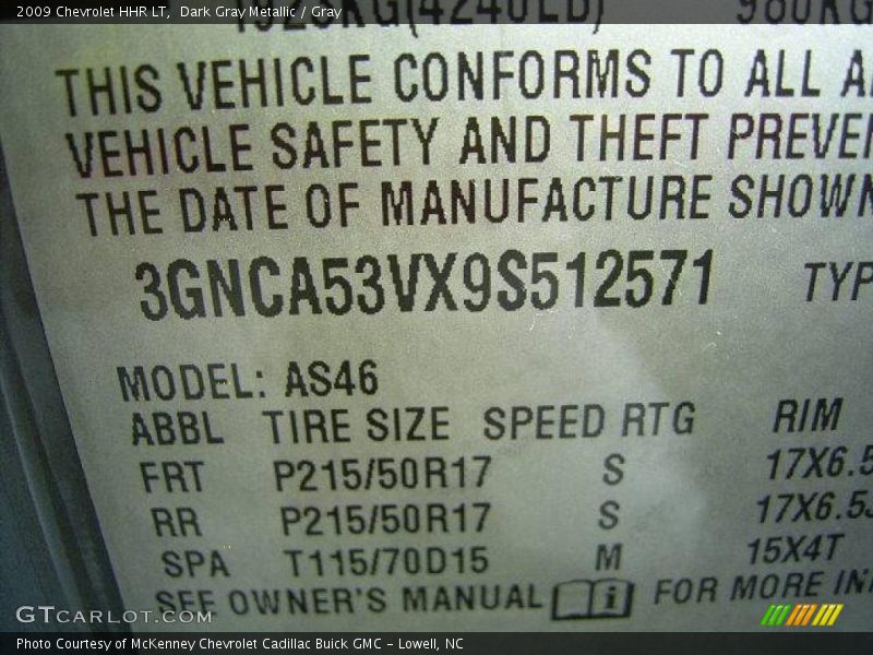 Dark Gray Metallic / Gray 2009 Chevrolet HHR LT