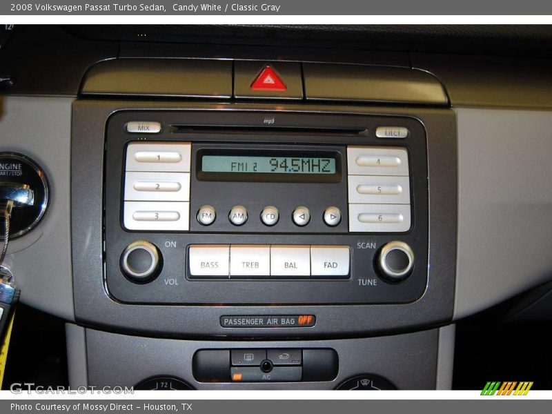 Candy White / Classic Gray 2008 Volkswagen Passat Turbo Sedan