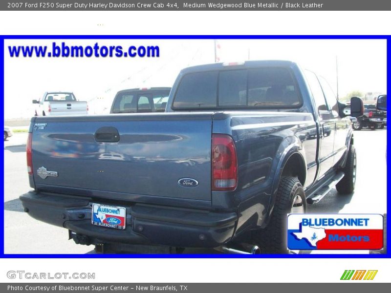 Medium Wedgewood Blue Metallic / Black Leather 2007 Ford F250 Super Duty Harley Davidson Crew Cab 4x4