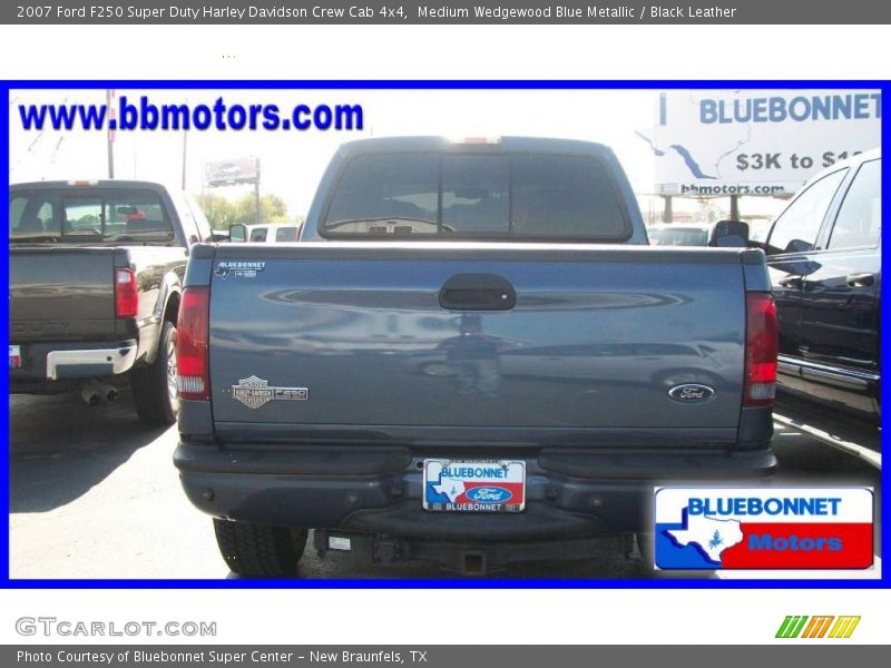 Medium Wedgewood Blue Metallic / Black Leather 2007 Ford F250 Super Duty Harley Davidson Crew Cab 4x4