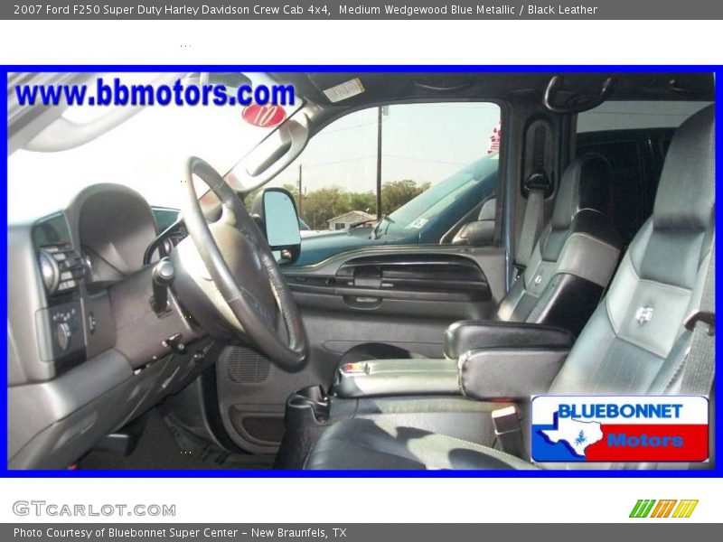 Medium Wedgewood Blue Metallic / Black Leather 2007 Ford F250 Super Duty Harley Davidson Crew Cab 4x4