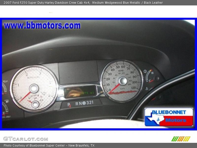 Medium Wedgewood Blue Metallic / Black Leather 2007 Ford F250 Super Duty Harley Davidson Crew Cab 4x4