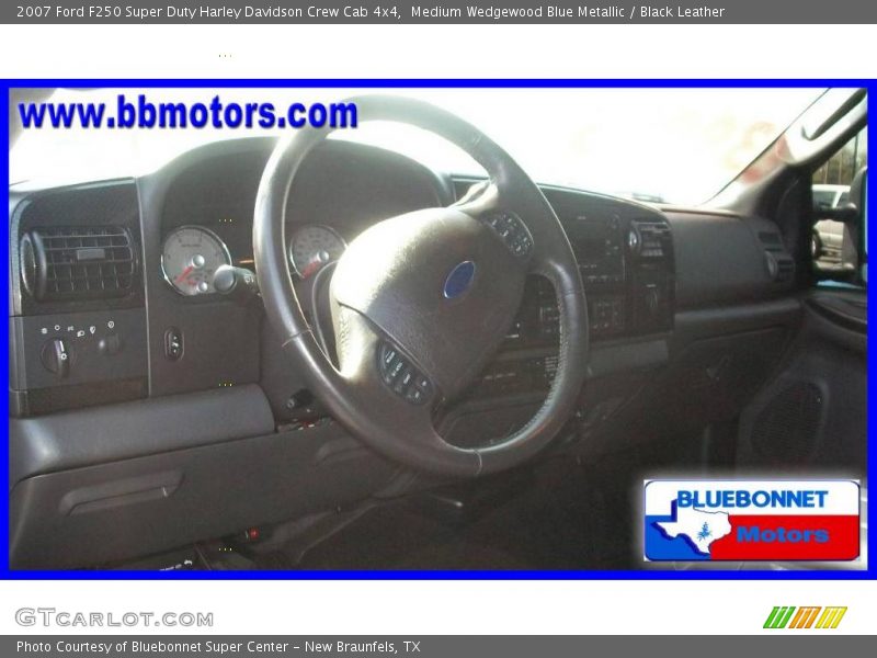 Medium Wedgewood Blue Metallic / Black Leather 2007 Ford F250 Super Duty Harley Davidson Crew Cab 4x4