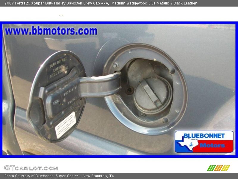 Medium Wedgewood Blue Metallic / Black Leather 2007 Ford F250 Super Duty Harley Davidson Crew Cab 4x4