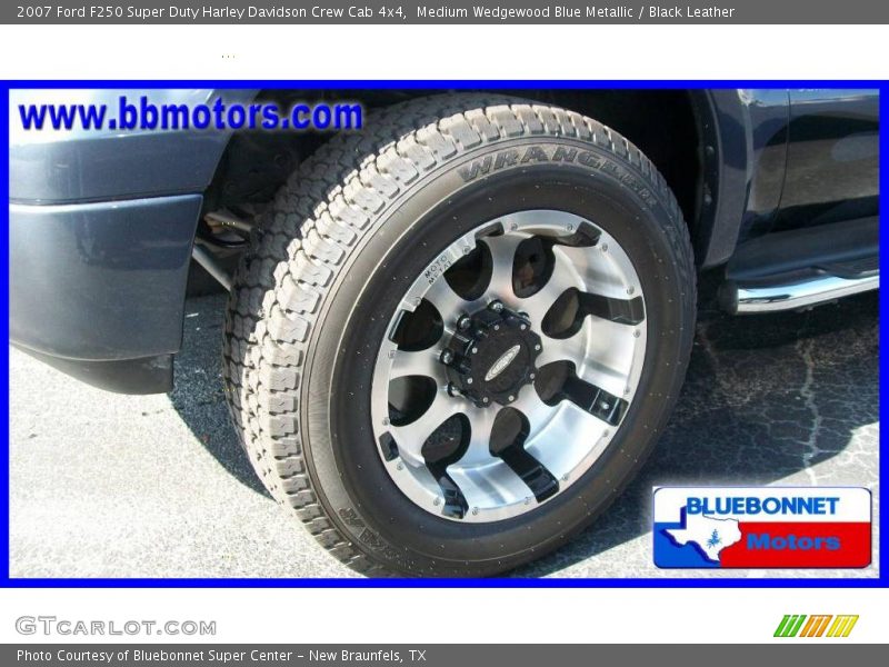 Medium Wedgewood Blue Metallic / Black Leather 2007 Ford F250 Super Duty Harley Davidson Crew Cab 4x4